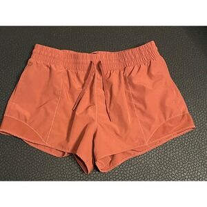 90 Degree By Reflex Athletic Shorts Size L Rust‎ Orange Drawstring Waist Pockets